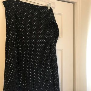 Talbots A-line polka dot skirt with kickpleats